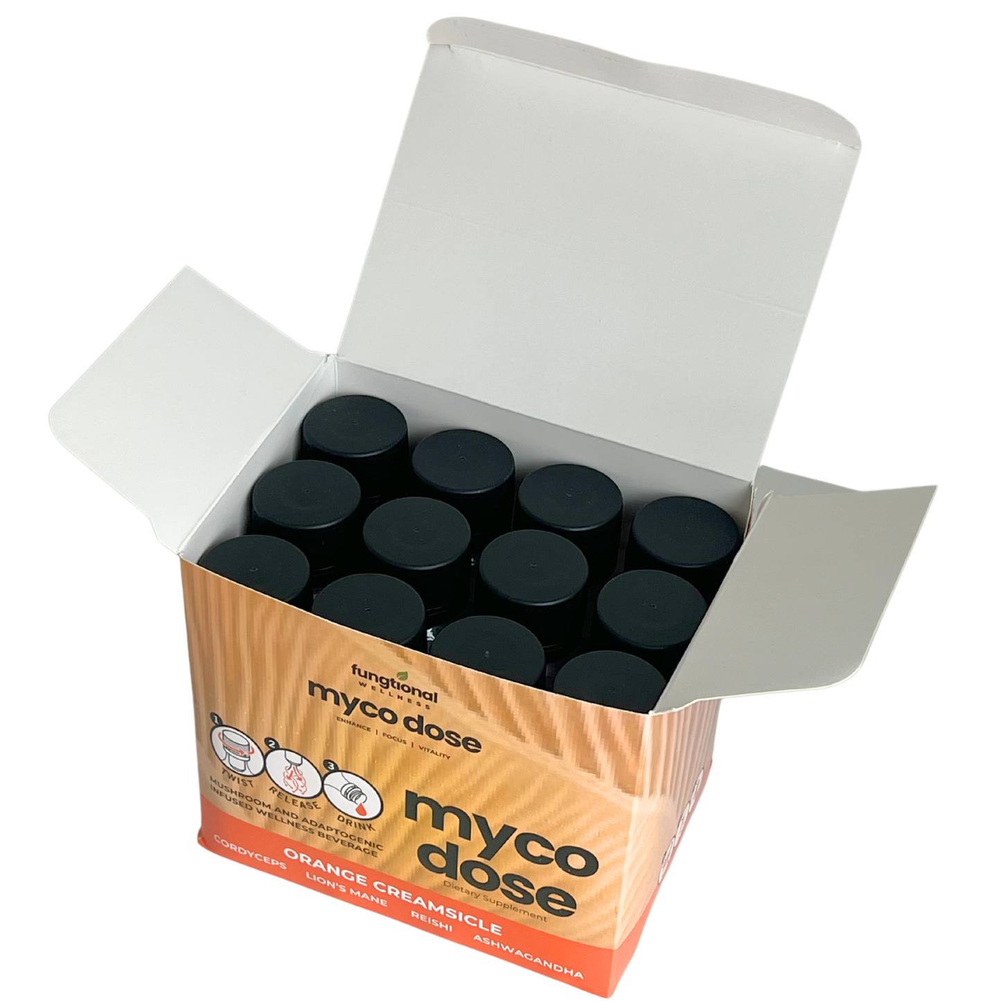 MycoDose: Mushroom and Adaptogenic Wellness Shots (Case of 12)